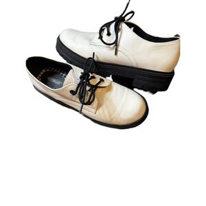 Seychelles Women's White Leather Oxford Lug Sole Platform Lace Up Shoes Size 6.5